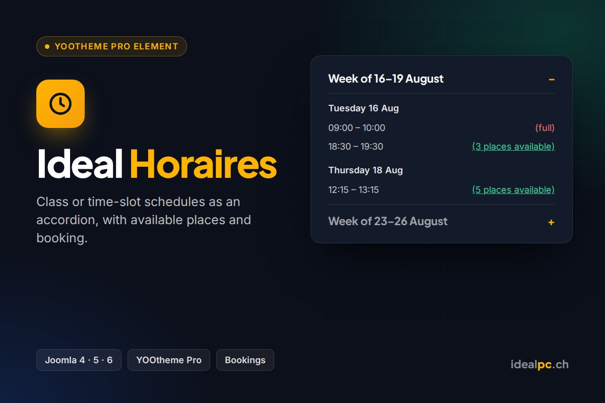 Ideal Horaires – YOOtheme Pro element for Joomla